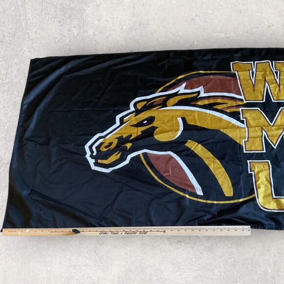 Western Michigan Broncos WMU Polyester Flag 3x5 ft Grommet Banner Team Logo - Picture 4 of 6